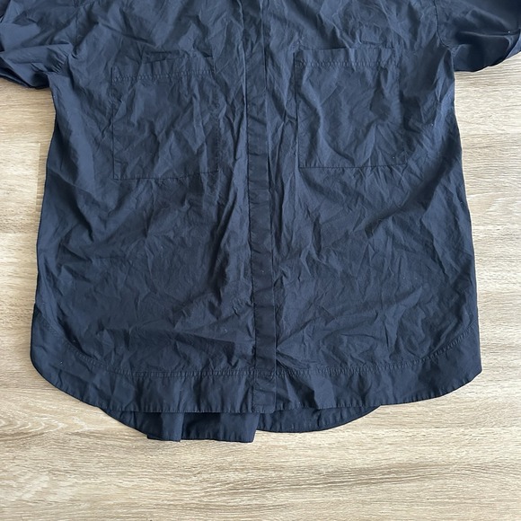 Zara Short Sleeve Button Shirt Blouse Top Black Women's XL - Picture 4 of 16